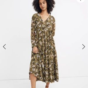 Madewell Cinch waist dress in wild bloom size small